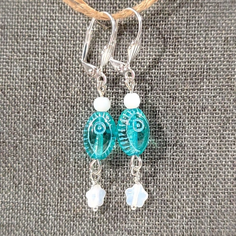 Etched Czech Glass Earrings